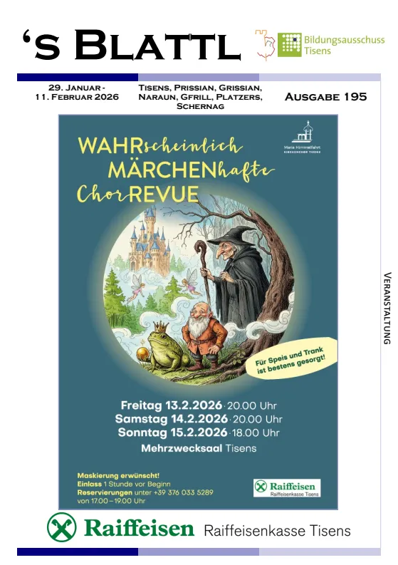 's Blattl 29.01. - 11.02.2026 's Blattl 29.01. - 11.02.2026