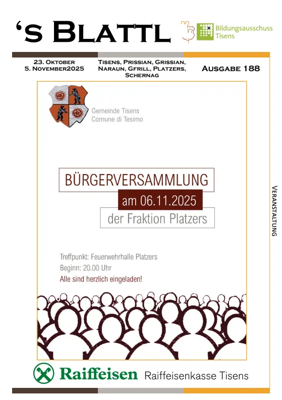 's Blattl 23.10. - 05.11.2025 's Blattl 23.10. - 05.11.2025