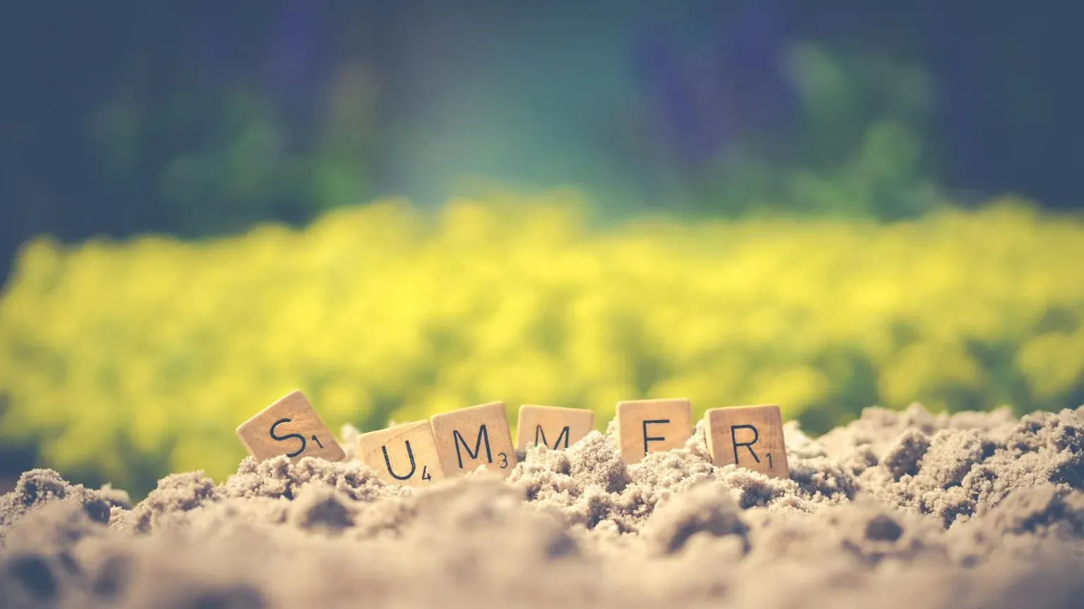 Sommerbuchstabenwürfel Auf Boden