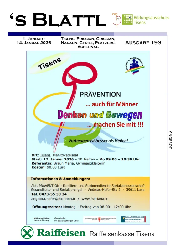 `s Blattl 01.01. - 14.01.2026 `s Blattl 01.01. - 14.01.2026